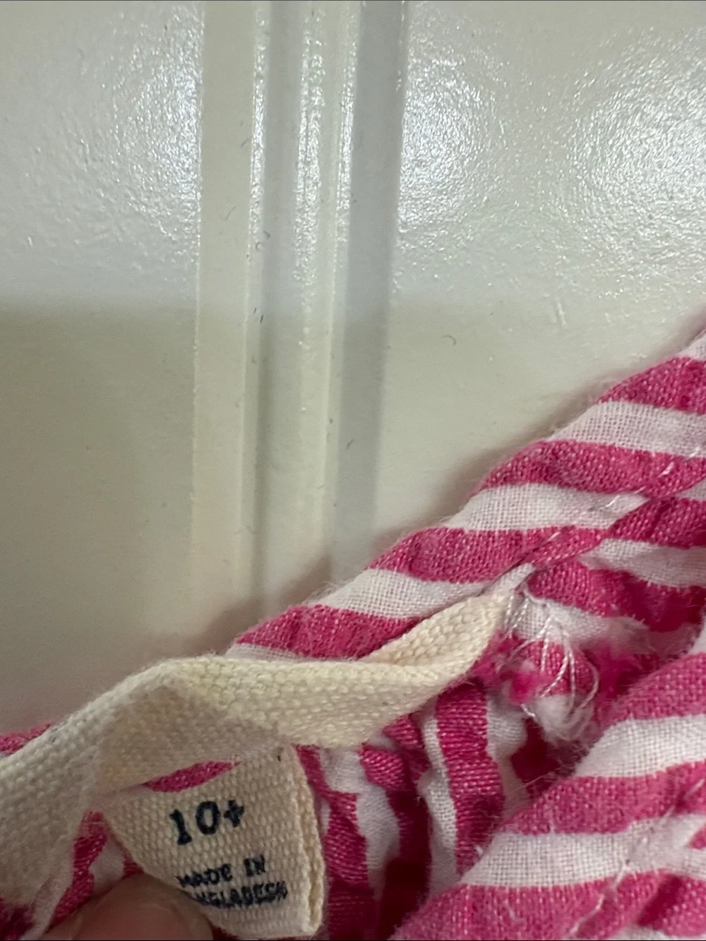 Lands' End Pink and White Striped Girls' Summer Dress